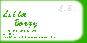lilla borzy business card